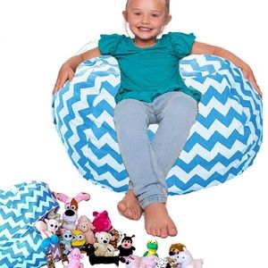 Stuff it stuffed storage chair Chevron large teal